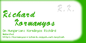 richard kormanyos business card